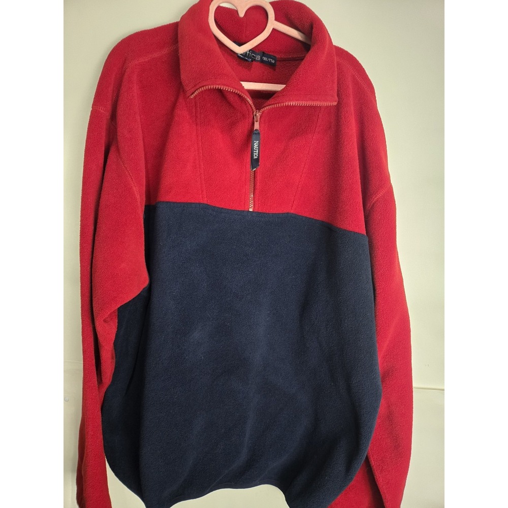 Vintage 90s Nautica Colorblock Fleece Pullover 2xl Naotech 1/4‎ Zip Sweatshirt